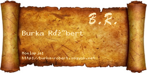 Burka Róbert névjegykártya
