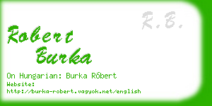 robert burka business card