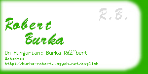 robert burka business card